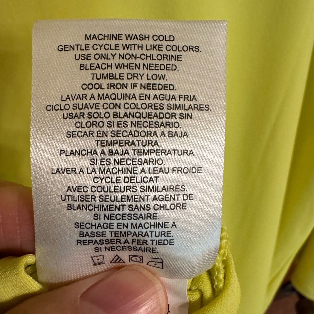 EUC women’s size XL fluorescent yellow 3/4 sleeve tunic by Ellen Tracy - Picture 5 of 13